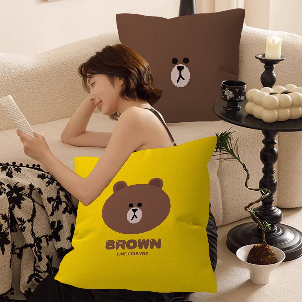 Home Lines Textiles - L-Lines F-Friends Brown Bear Pillow Cover