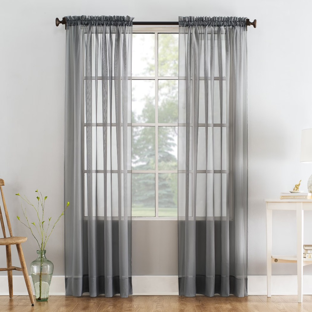 Curtain Sheer Voile - Sheer Voile Rod Pocket Curtain Panel