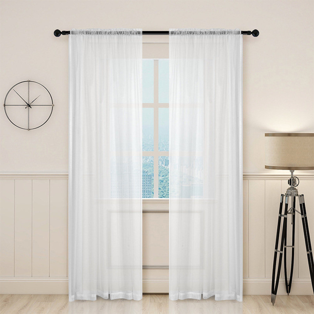 Curtain Sheer Voile - White Sheer Voile Window Curtains Transparent
