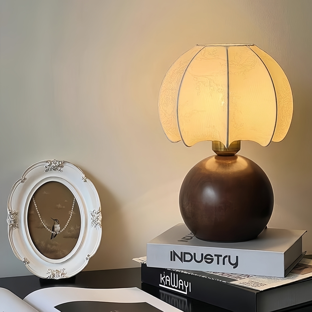 Home Textiles Usa - Vintage floral table lamp, medieval bedside
