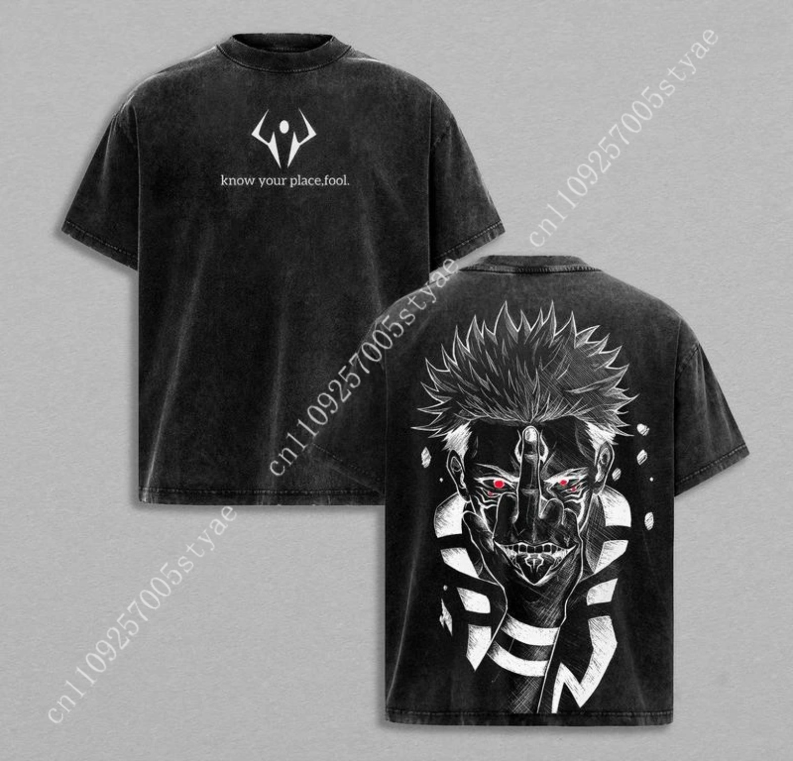 Quilt Cotton Summer - Anime Ryomen Sukuna Graphic T-shirt Vintage