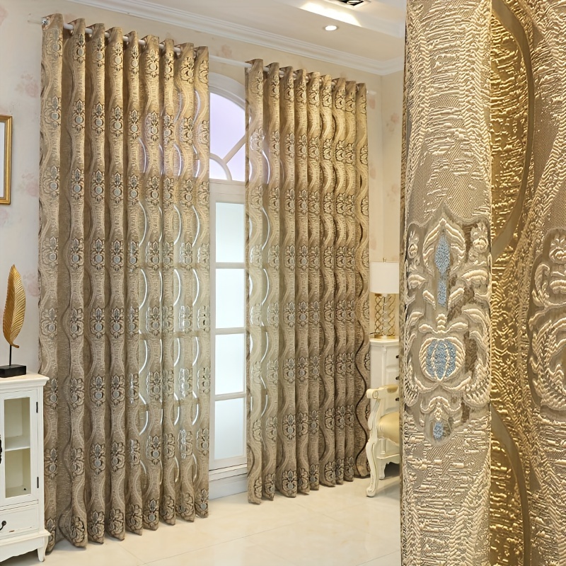 Curtain Sheer Voile - 1pc Coffee 3D Embossed Sheer Curtains,