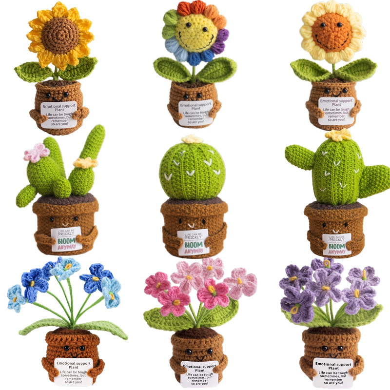 Home And Textiles Today - Handmade Crochet Emotional Support Cactus Sunflower