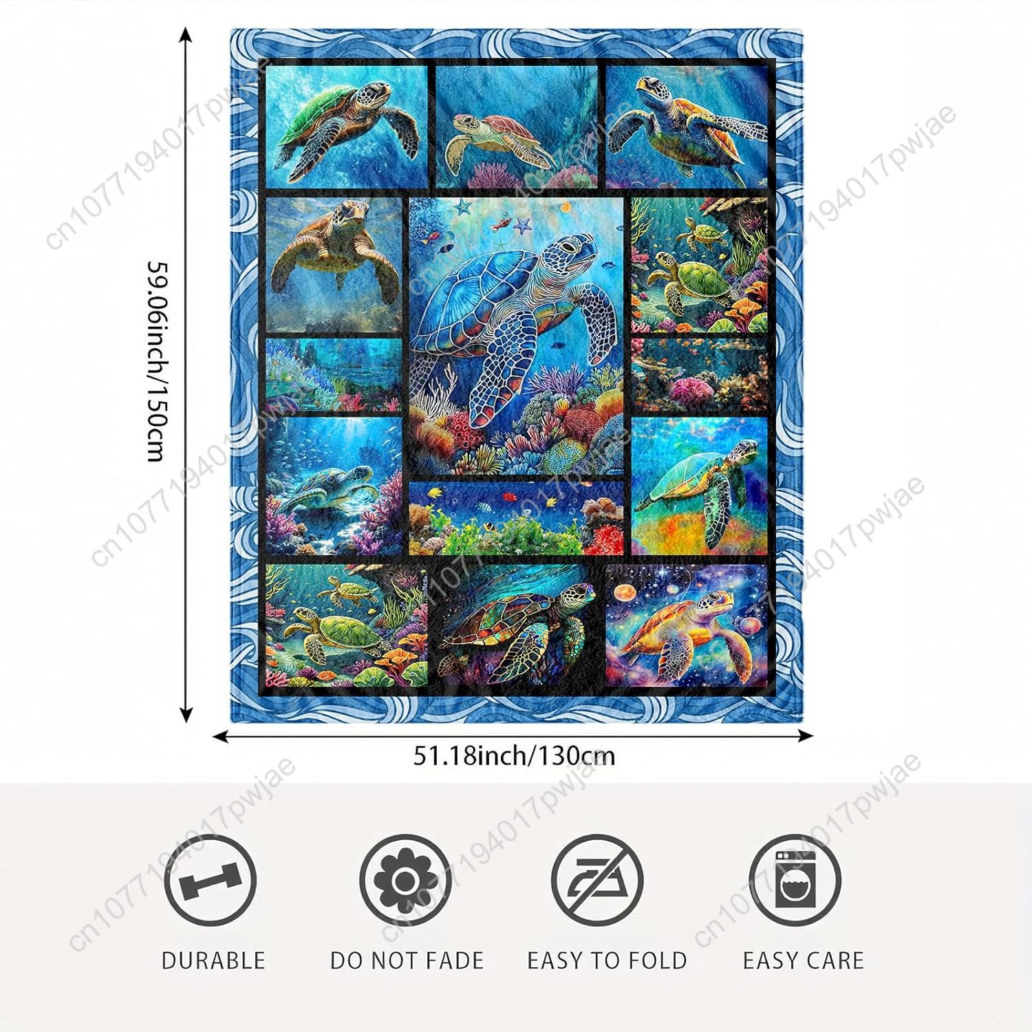 Sea Turtle Flannel Throw Blank - đánh giá và giá Home Textiles Usa