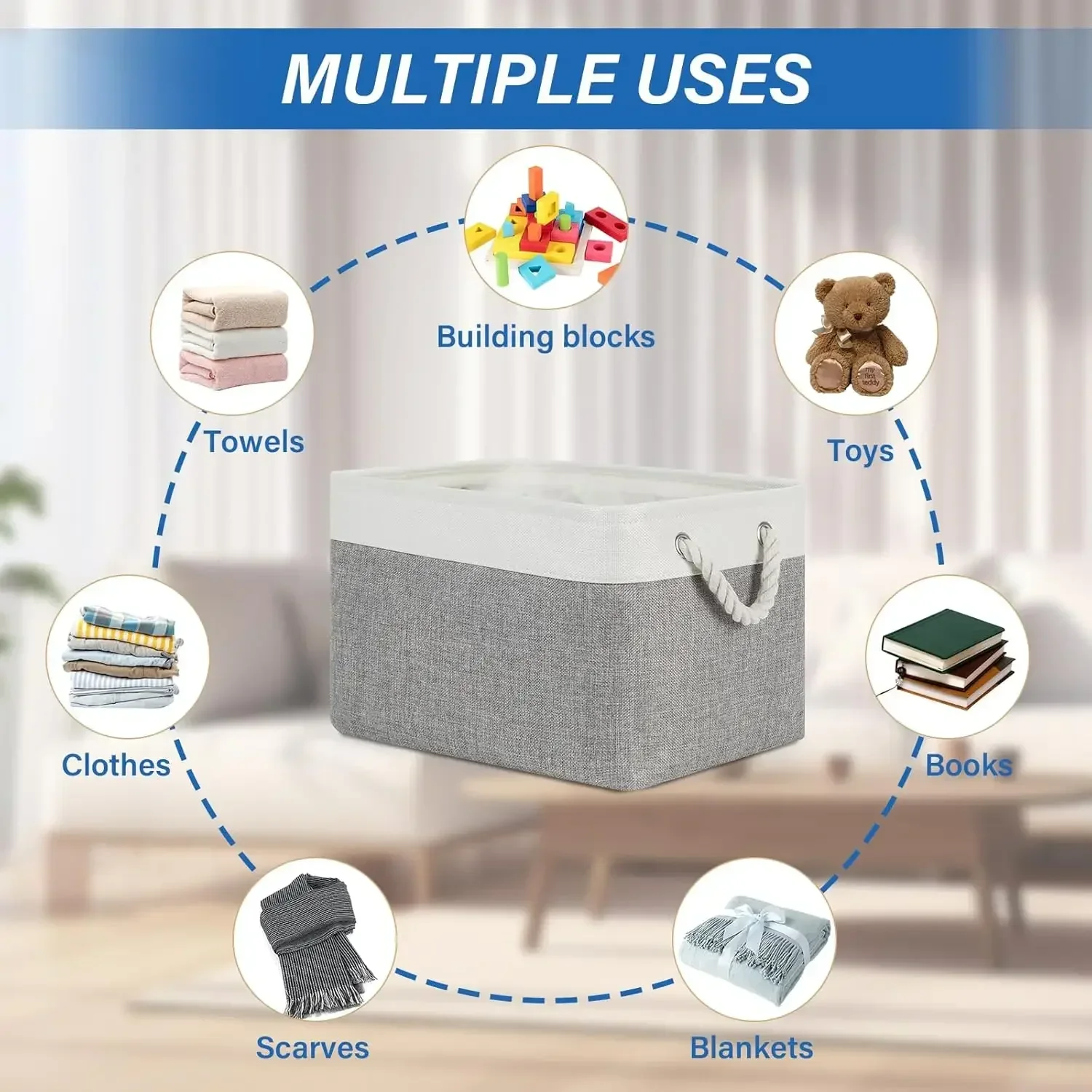 Foldable Linen Storage Basket  - đánh giá và giá Linum Home Textiles