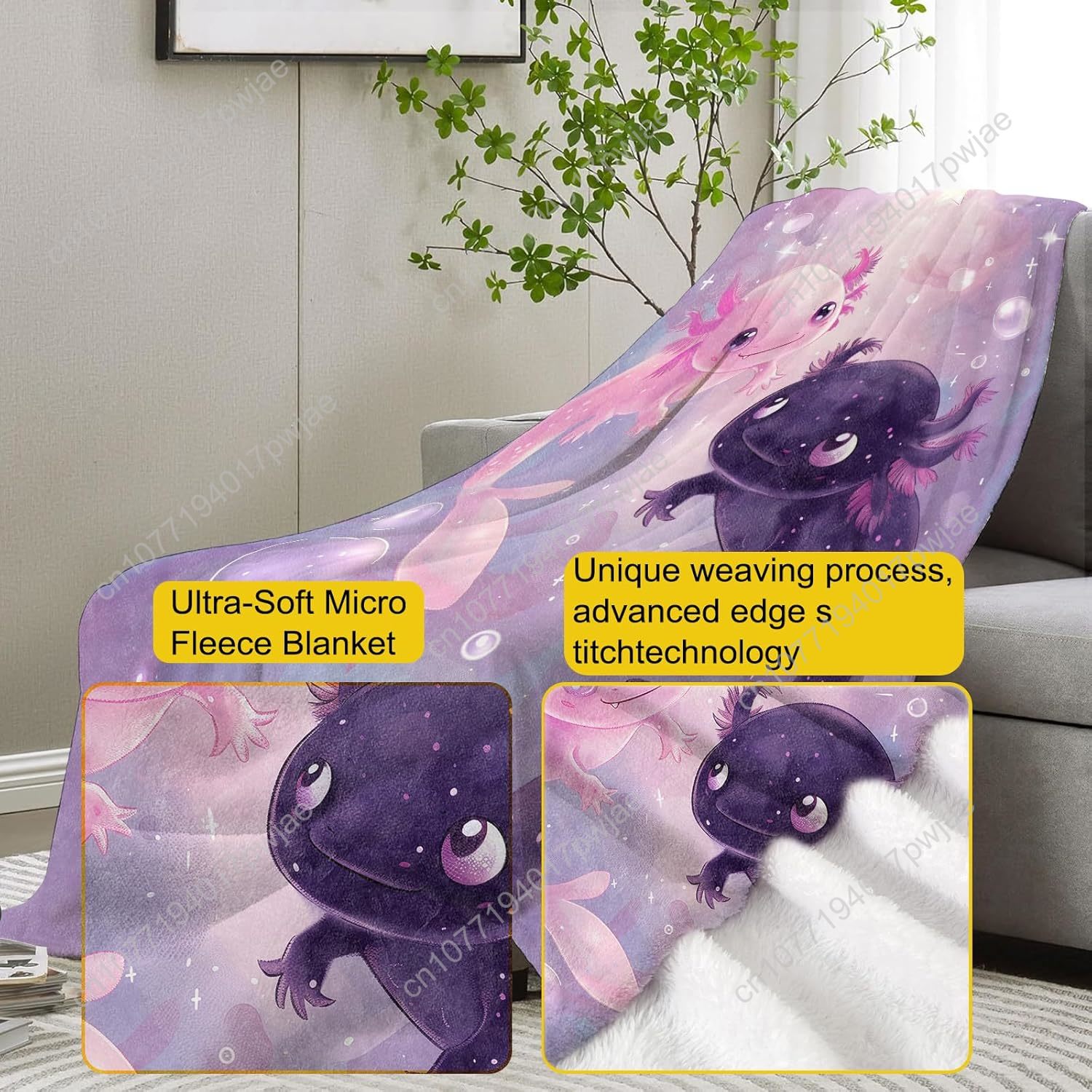 Axolotl Blanket Cute Axolotls  - đánh giá và giá Home Textiles Usa