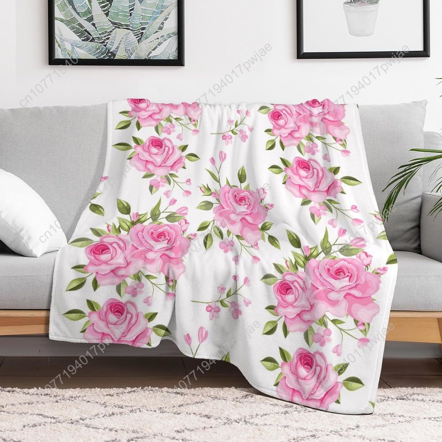 Pink Flower Throw Blanket Flor - đánh giá và giá Home Textiles Usa