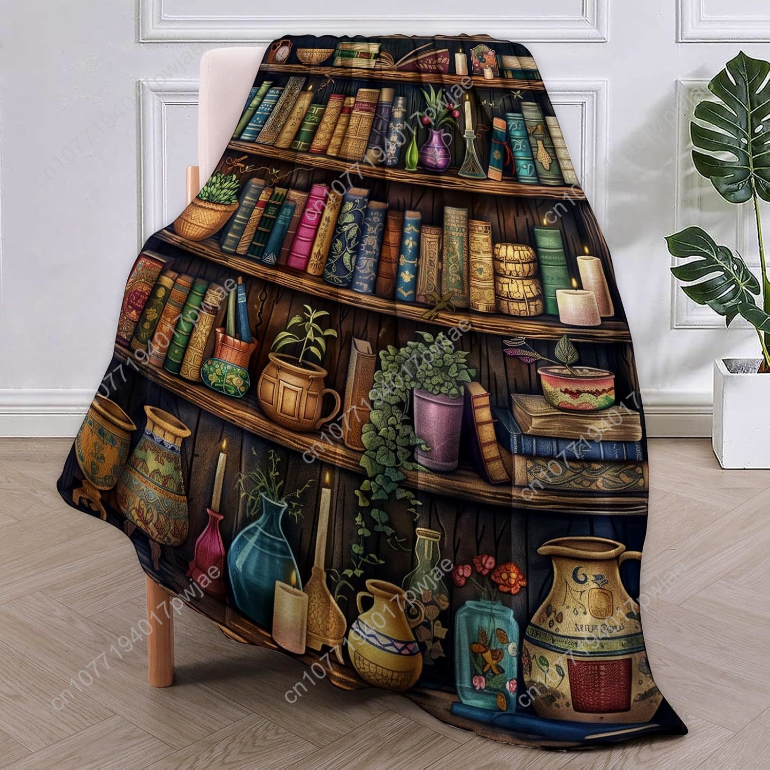Vintage Bookshelf Blanket Read - đánh giá và giá Home Textiles Usa