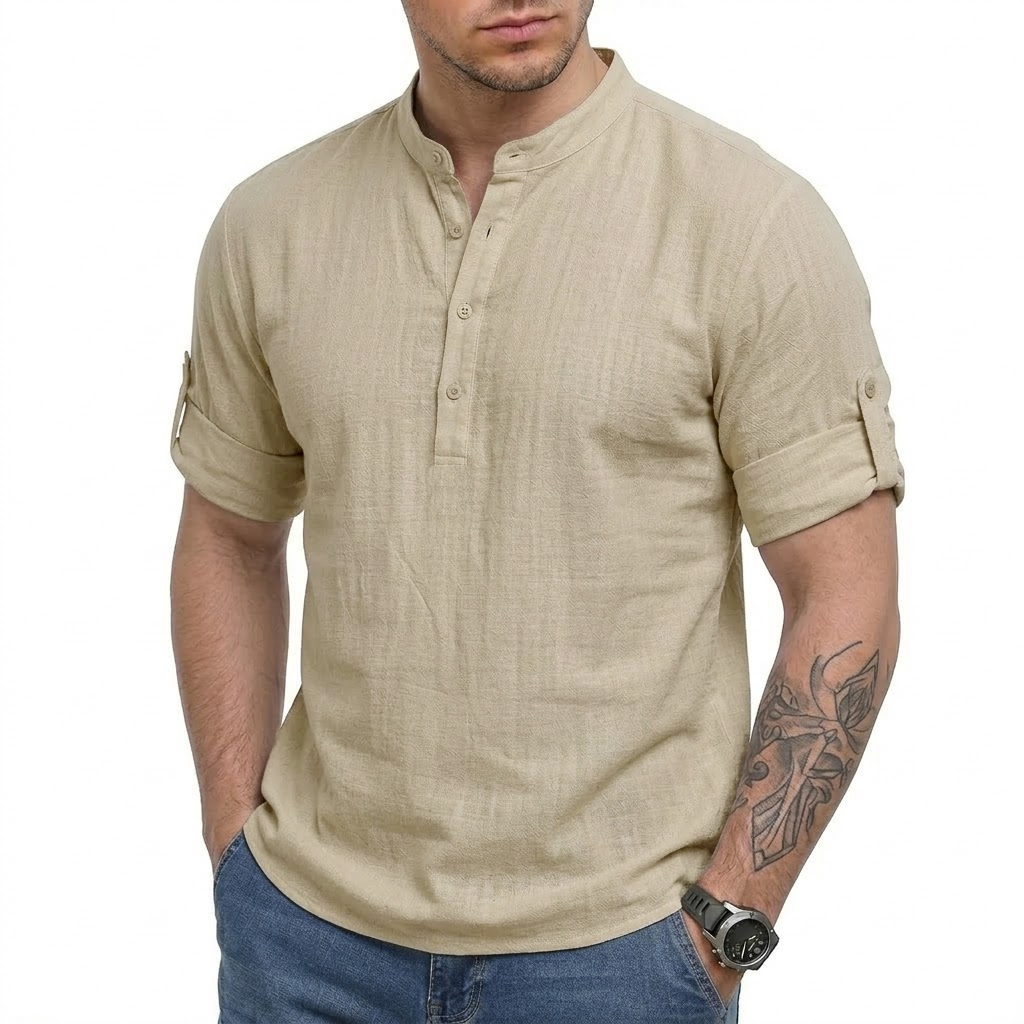 New Mens Long Sleeve Linen Shi - đánh giá và giá Linum Home Textiles