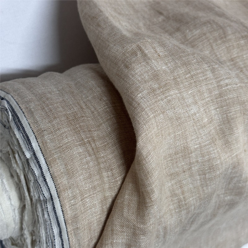 Light Brown Pure Linen Fabric  - đánh giá và giá Linum Home Textiles