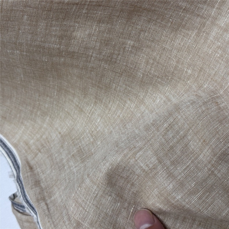 Light Brown Pure Linen Fabric  - đánh giá và giá Linum Home Textiles