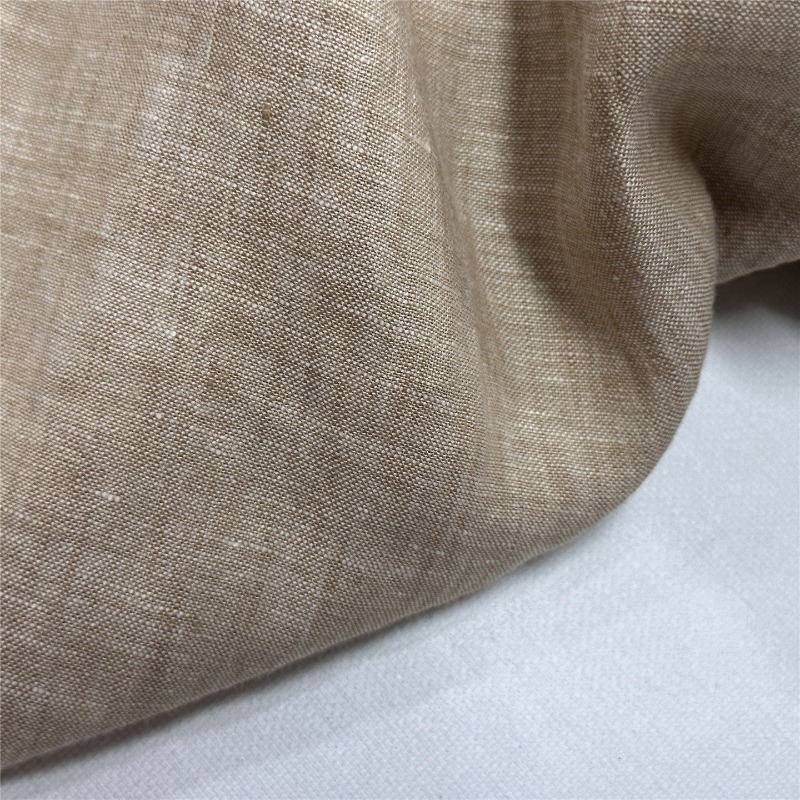 Light Brown Pure Linen Fabric  - đánh giá và giá Linum Home Textiles