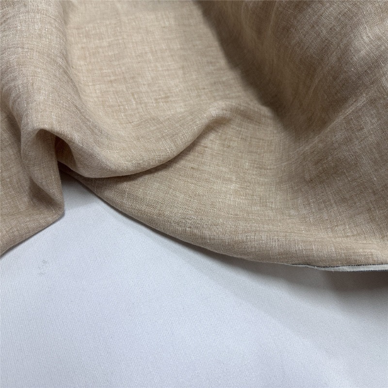 Light Brown Pure Linen Fabric  - đánh giá và giá Linum Home Textiles