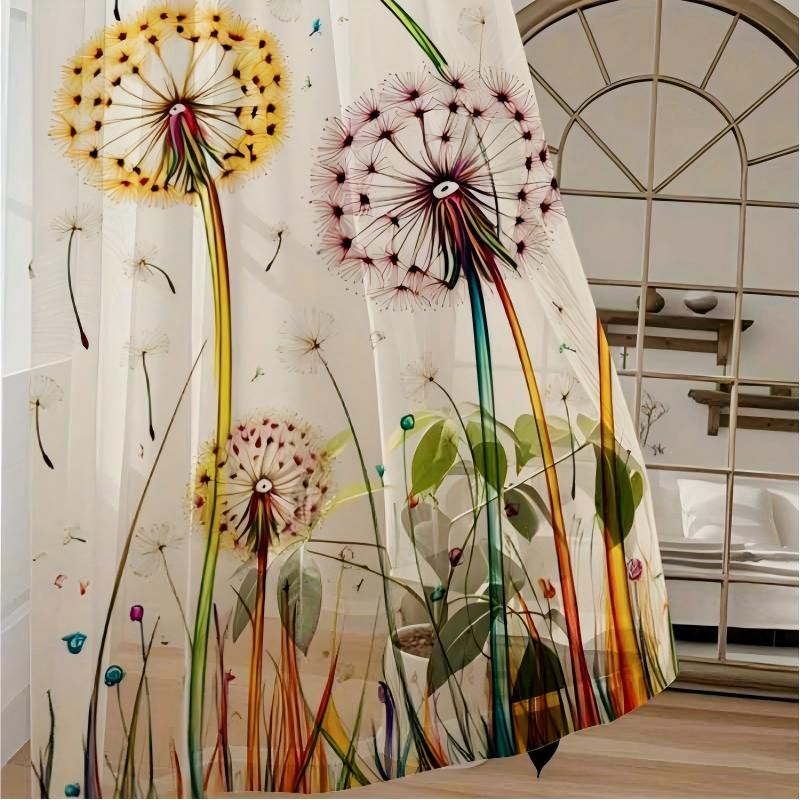 2PCS Digital Print Sheer Curta - đánh giá và giá Curtain Sheer Voile