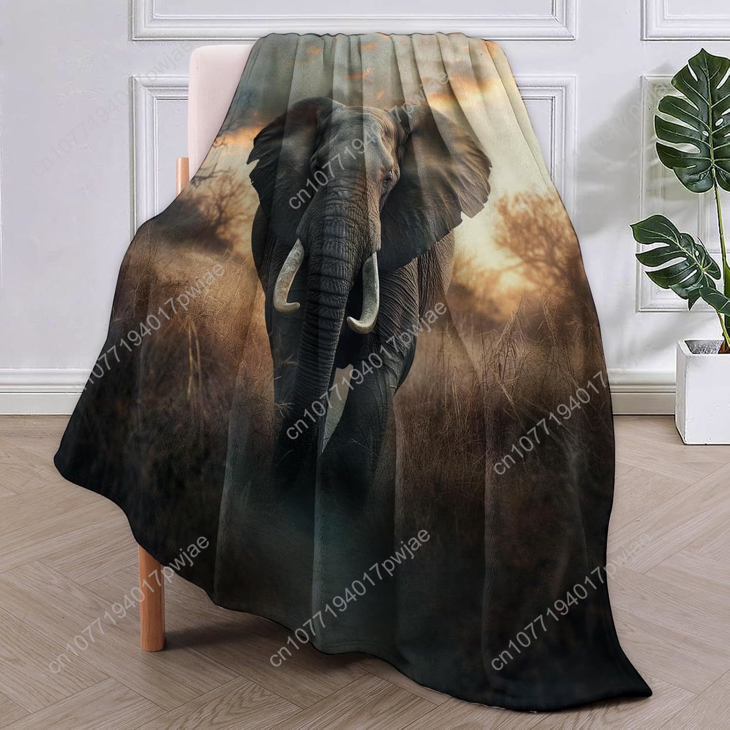 Elephant Fleece Blanket, Reali - đánh giá và giá Home Textiles Usa