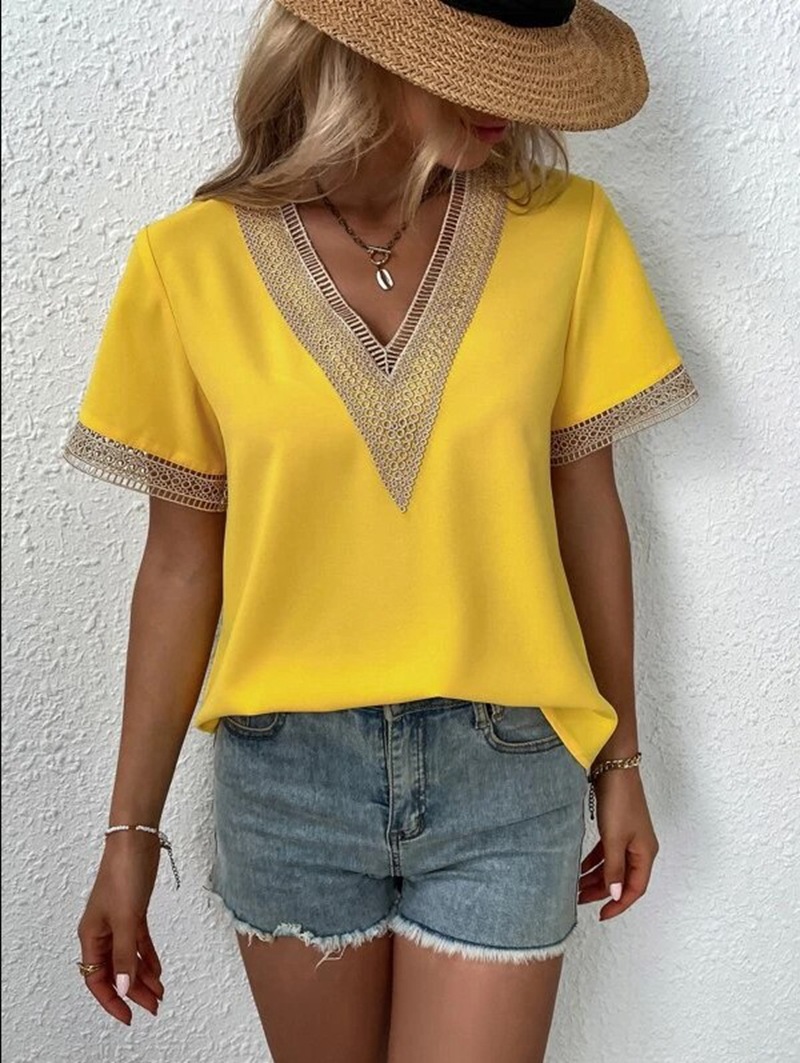 Elegant Blouse Fashion Short S - đánh giá và giá Quilt Cotton Summer