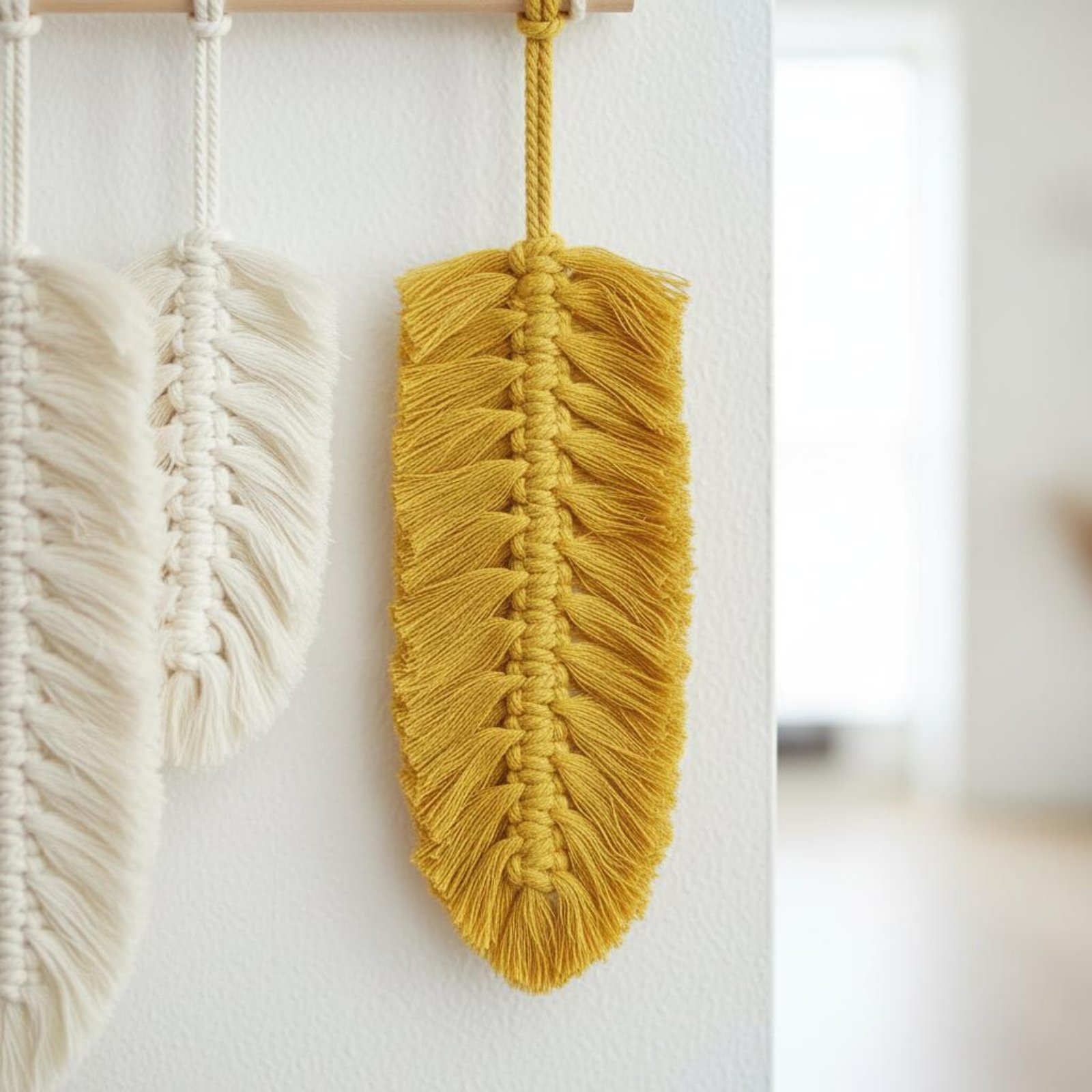 Macrame Feather Wall Hanging H - đánh giá và giá Home Textiles Usa