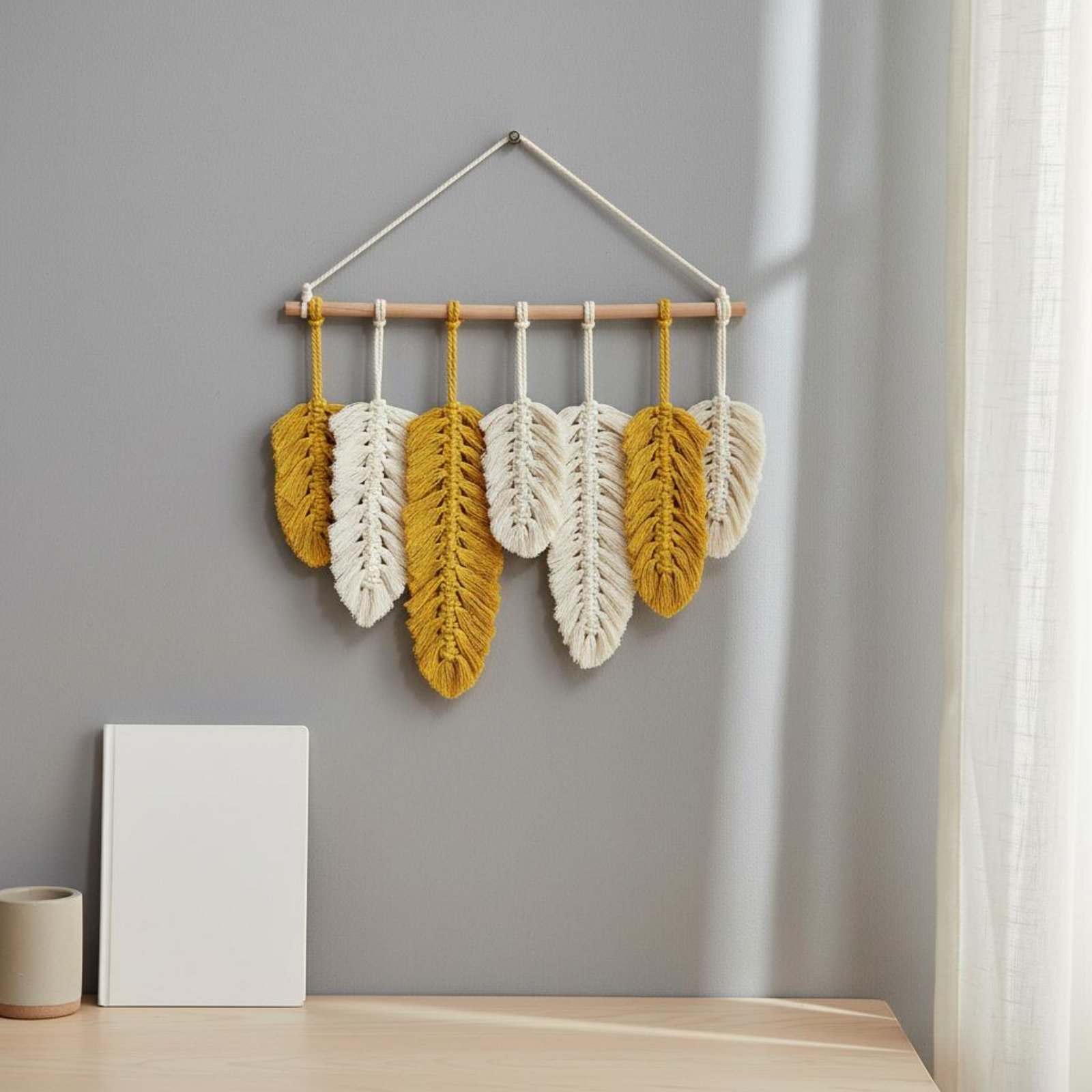 Macrame Feather Wall Hanging H - đánh giá và giá Home Textiles Usa