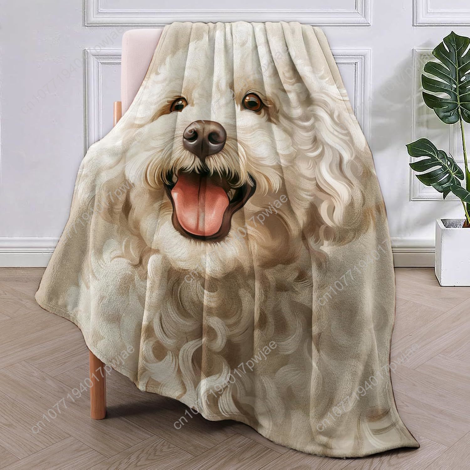 Joyful Poodle Portrait Blanket - đánh giá và giá Home Textiles Usa