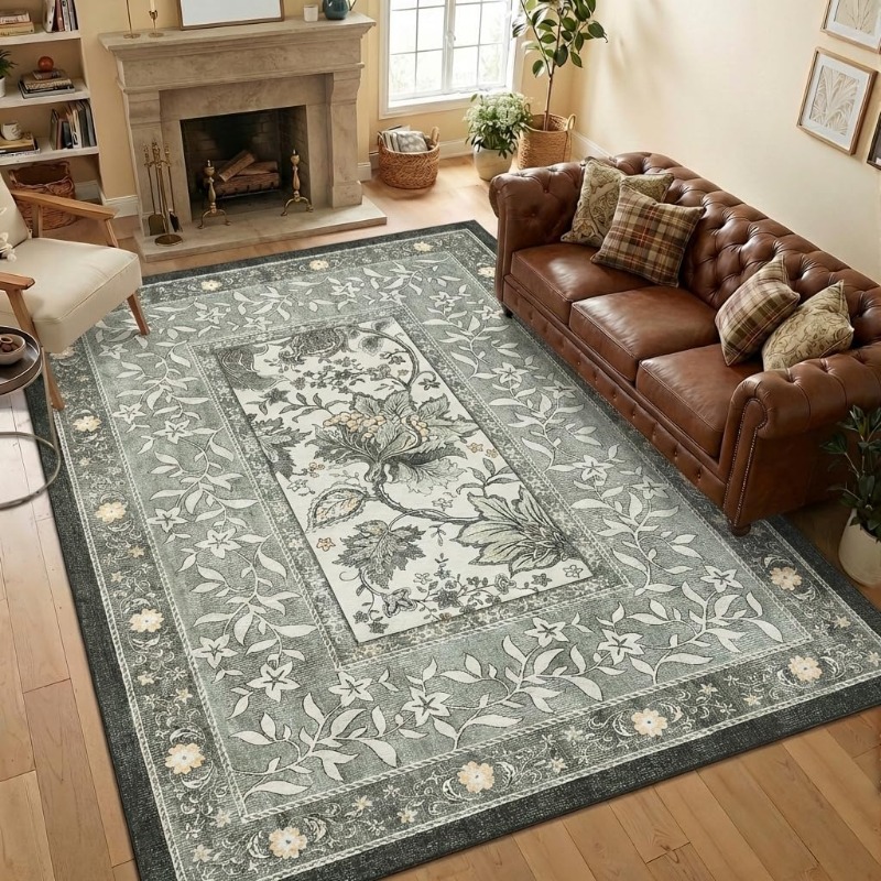 Retro Plant Print Carpet for L - đánh giá và giá Home Lines Textiles