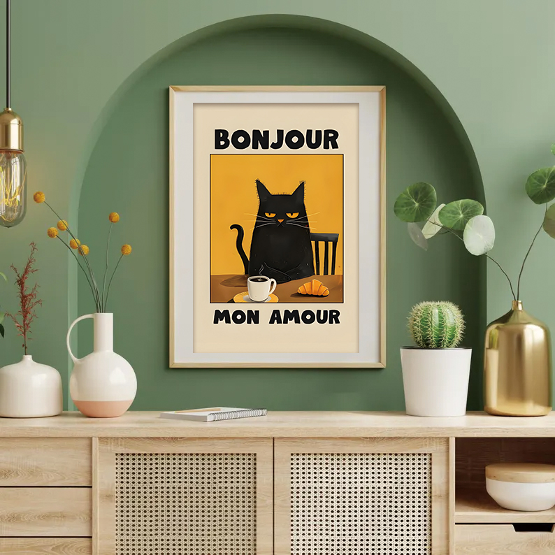 Frameless 1 French Coffee Cat  - đánh giá và giá Home Textiles France
